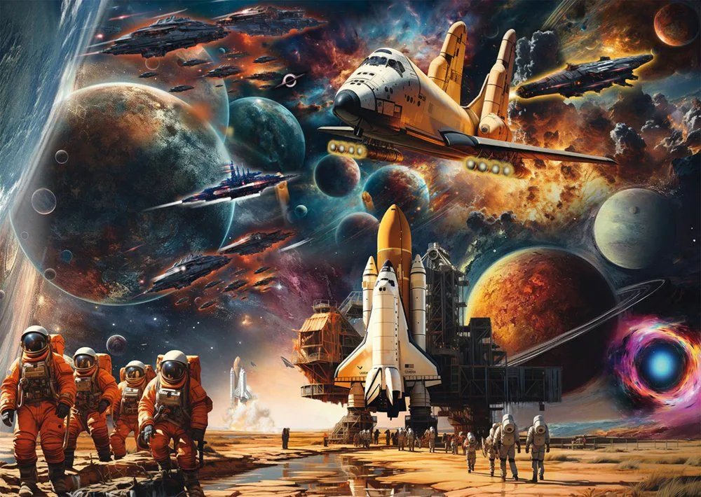 Schmidt Spiele Michele Farella: Fascinación Por Los Viajes Espaciales - Viaje A Galaxias Distantes, Rompecabezas (1000 Piezas)
