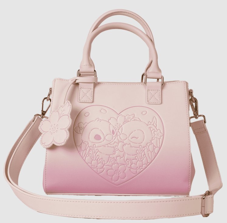 EAN 0671803539884 - Loungefly Stitch & Angel Cherry Blossom Heart Poliuretano (PU) Rosa Chica Bandolera imagen 10