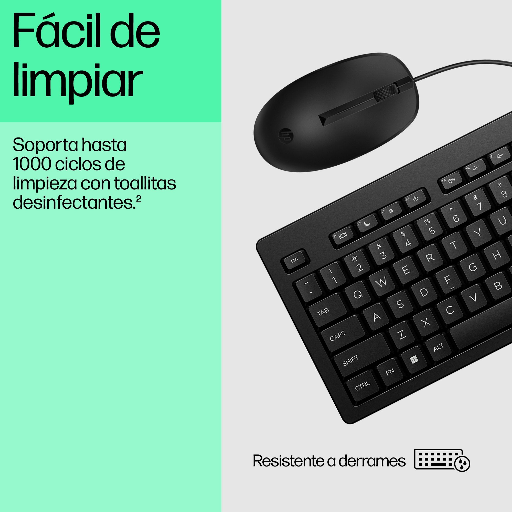 EAN 0198701790884 - HP 225 Wired Mouse and Keyboard Combo G2 teclado Ratón incluido Oficina USB Negro imagen 10