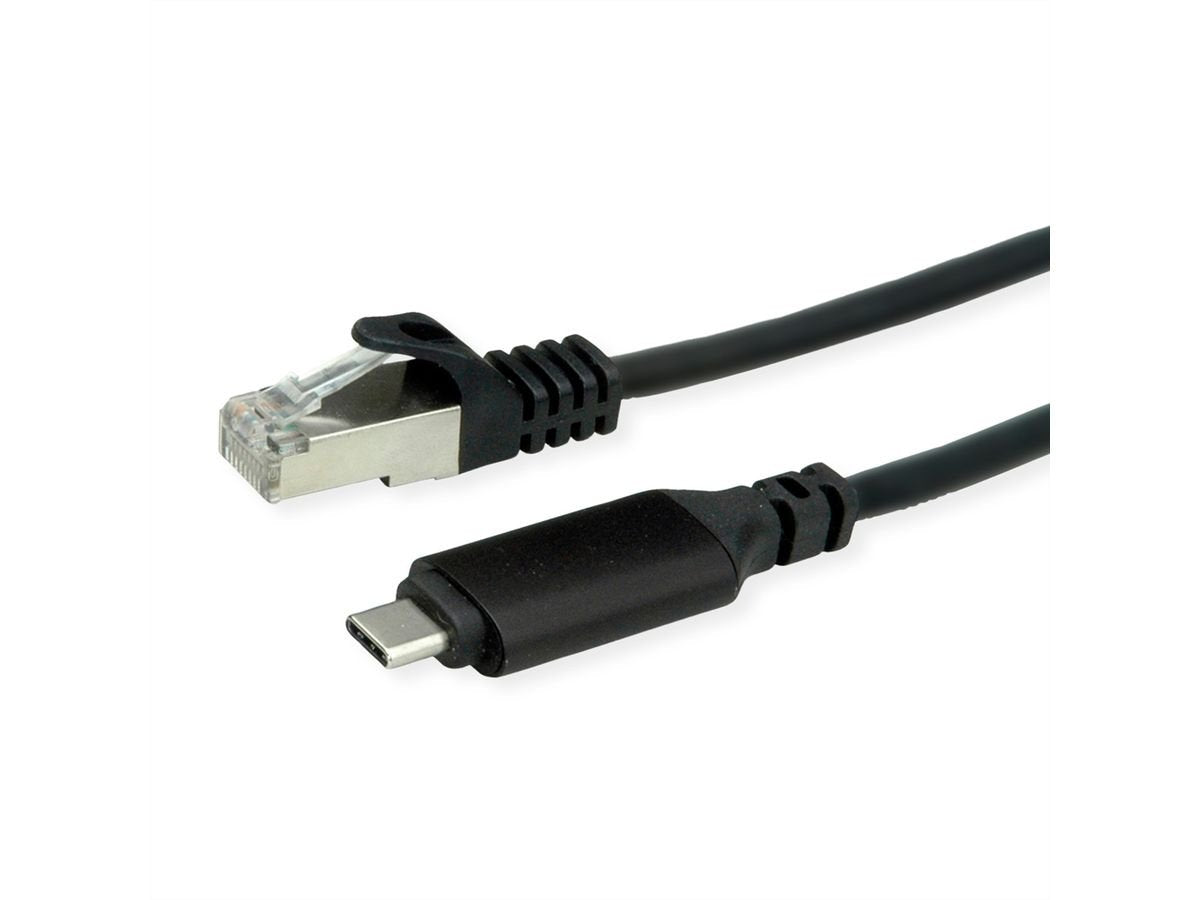 Roline Usb 3.2 Gen 2 Typ C Zu Gigabit Ethernet Konvertercable Schwarz 1m