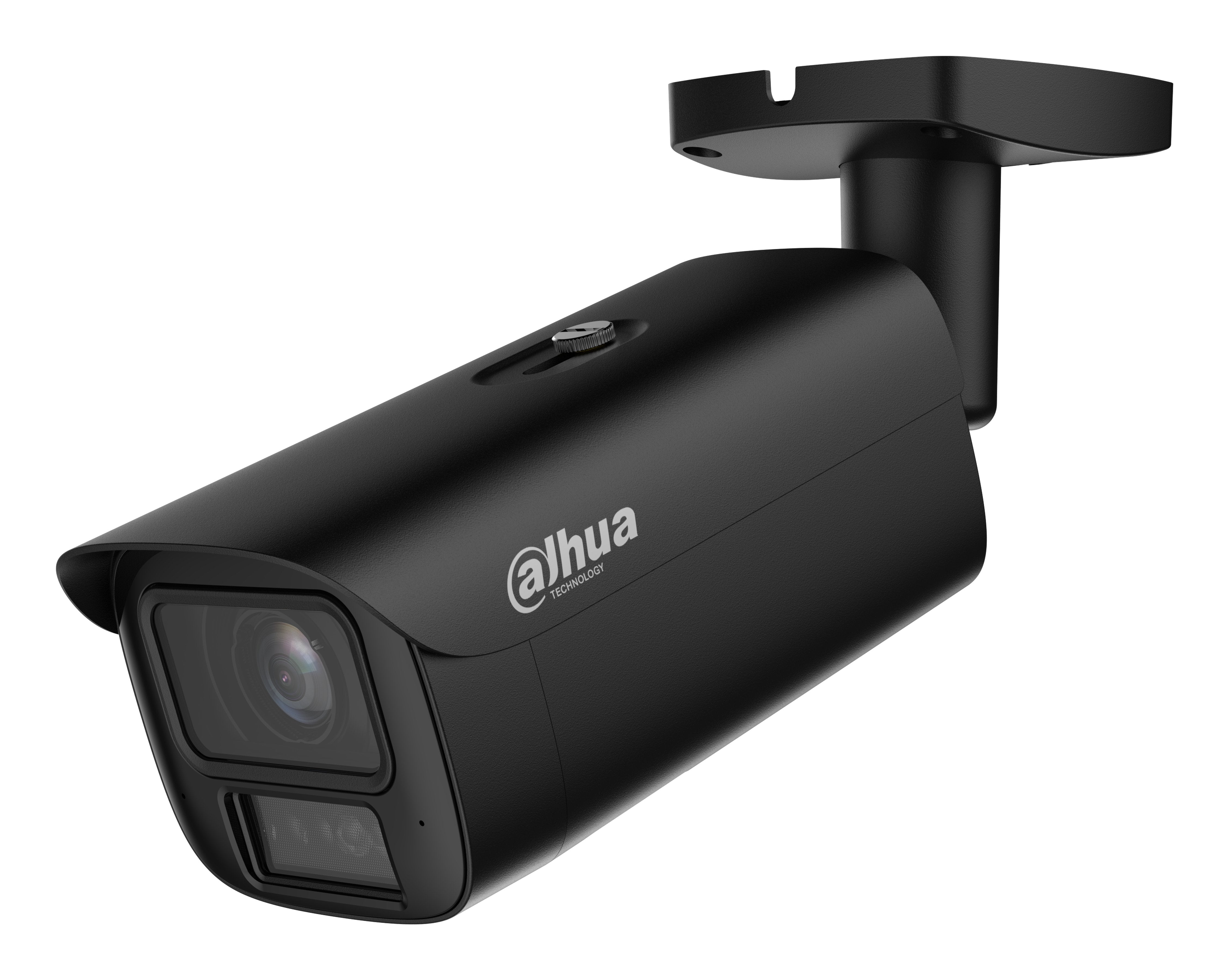 Dahua Ipc-Hfw5459e1-Ze-Il-B Tubular Ip H265 4m Wdr140db Iluminación Dual Led60m/Ir60m 2.7-12vfm Ik10 Ip67 Epoe Sd Audio Mic E/S Ai. Color Negro