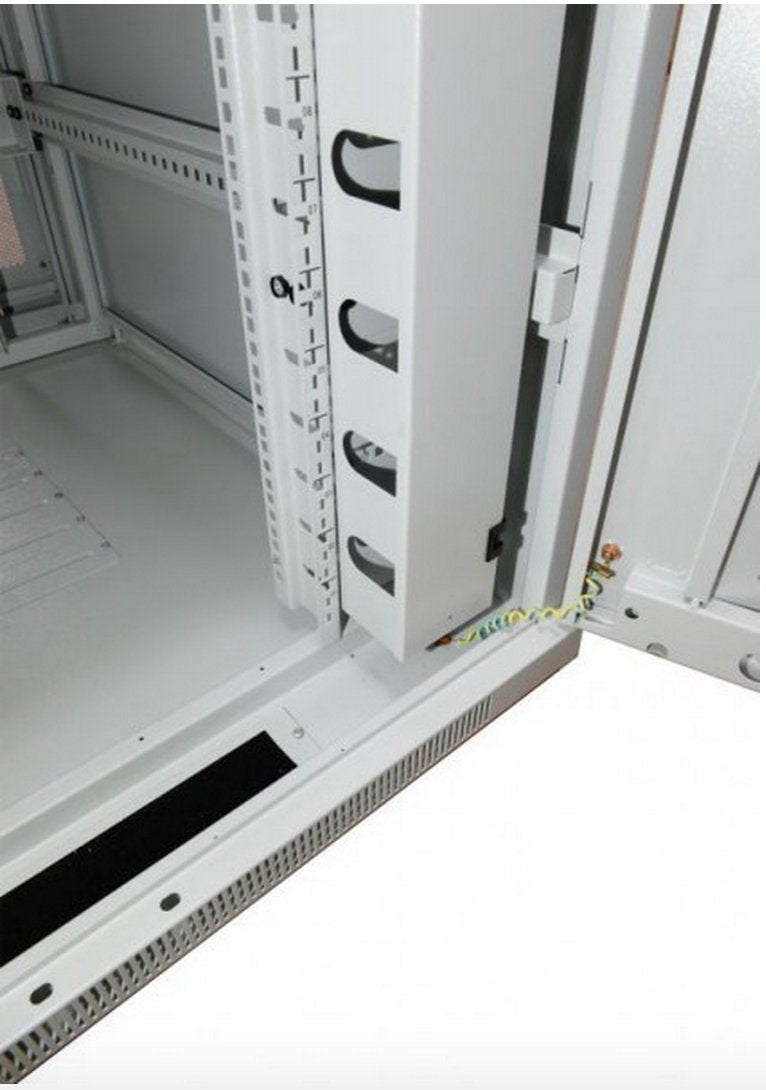 Allnet 19\"Schrank, 42he, B800/T1000mm, Perforierte Blechtüren, Lichtgris, Snb-Serie,