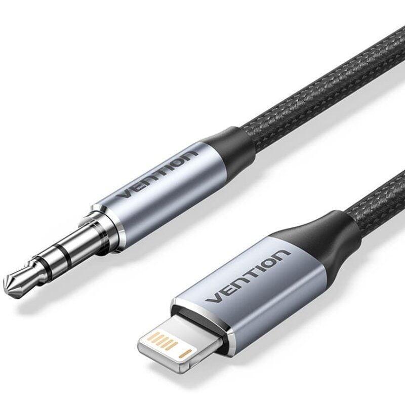 Adaptador Audio Vention Bmchf Jack 3.5 Macho Lightning Macho 1m Gris