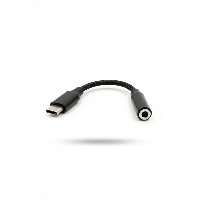 Adaptador De Auriculares Vakoss Tc-5681 Con Conector Mini Usb Tipo C De 3,5 Mm, Color Negro
