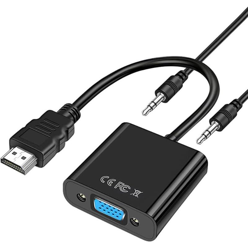 Adaptador Hmdi A Vga Hd 1080p 60hz Con Cable De Audio 3.5mm