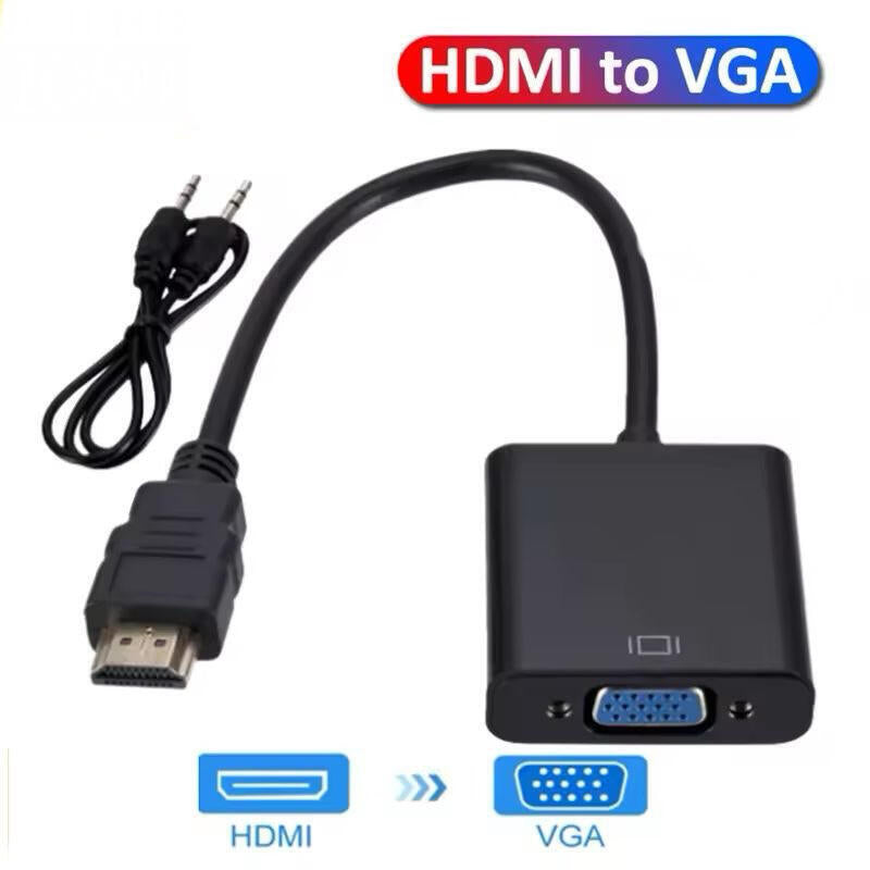 Adaptador Hmdi A Vga Hd 1080p 60hz Con Cable De Audio 3.5mm