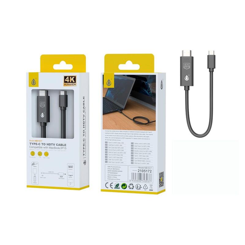 Adaptador Jc Nb1517 Negro De Usb-C (Macho) A Hdmi (Macho) 4k 30hz