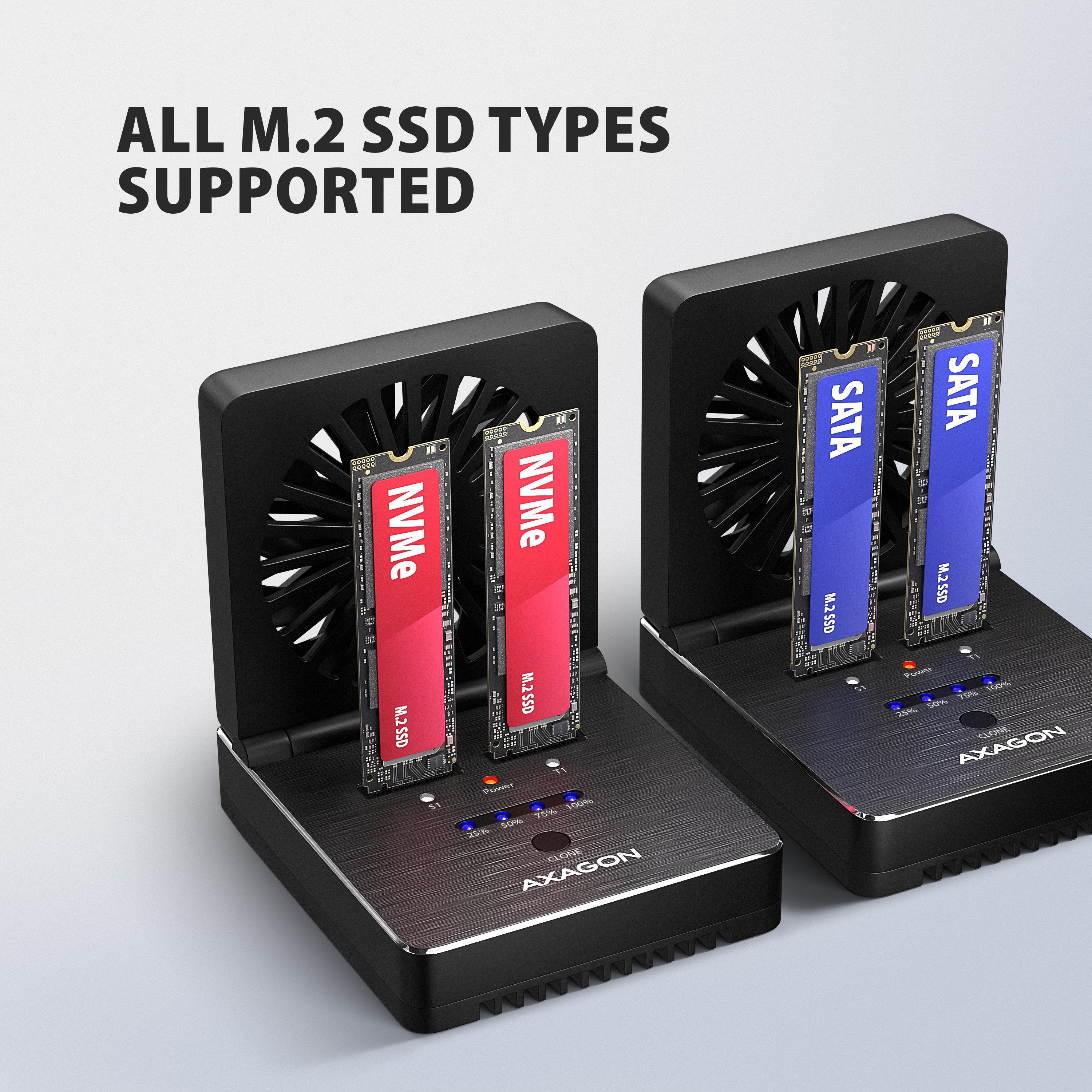Stacja Dokujaca I Klonujaca Adsa-M2c22 Usb-C 2xnvme /Sata M.2 20gbps