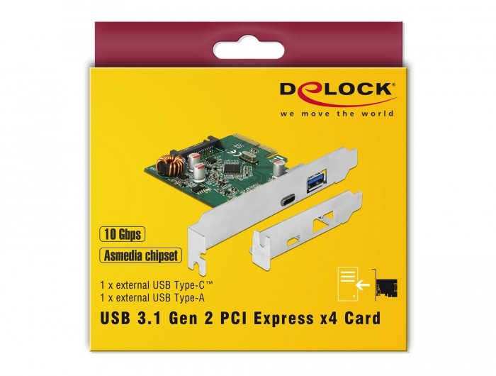 Delock Tarjeta Pci Expres Usb 3.1 A 1 X Usb Externo Type-C +1xext. Usb Typ-A