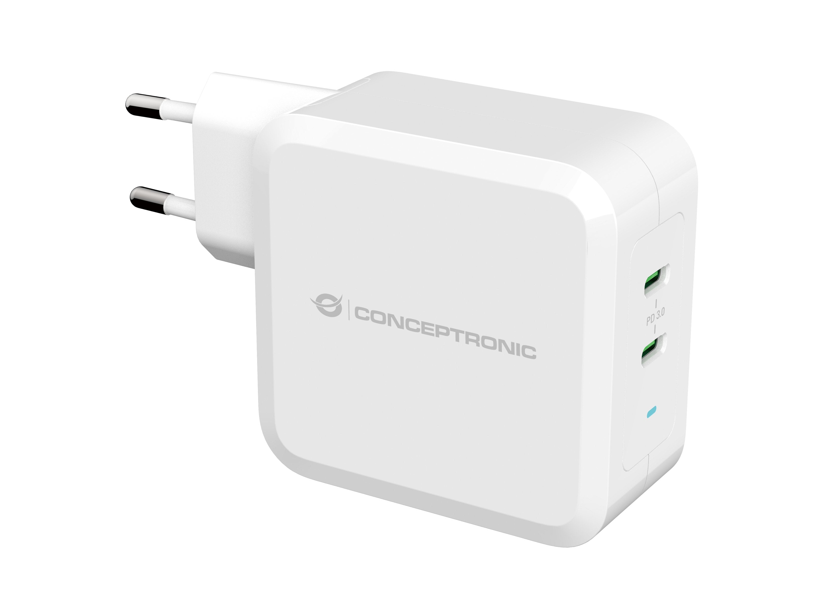 Cargador De Pared Quick Charge Pd 2 Puestos Usb-C Conceptronic Althea 100w