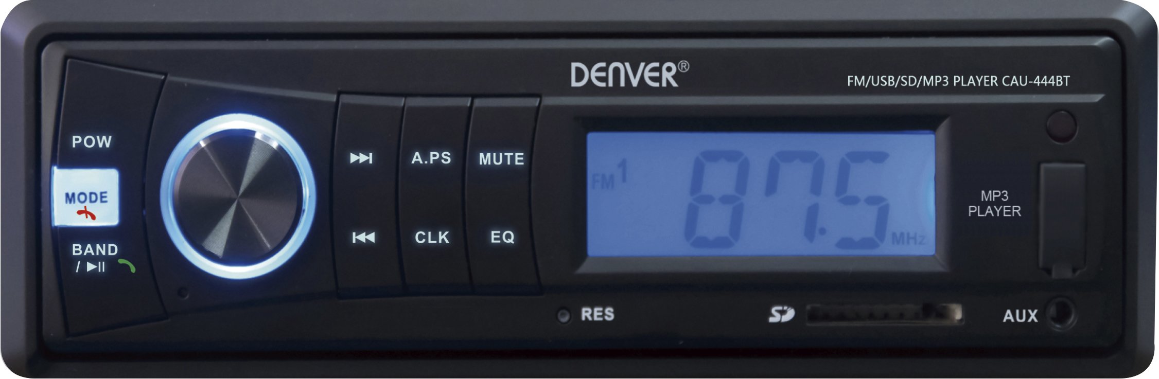 EAN 5706751053801 - Denver CAU-444BT receptor multimedia para coche Negro 28 W Bluetooth imagen 1