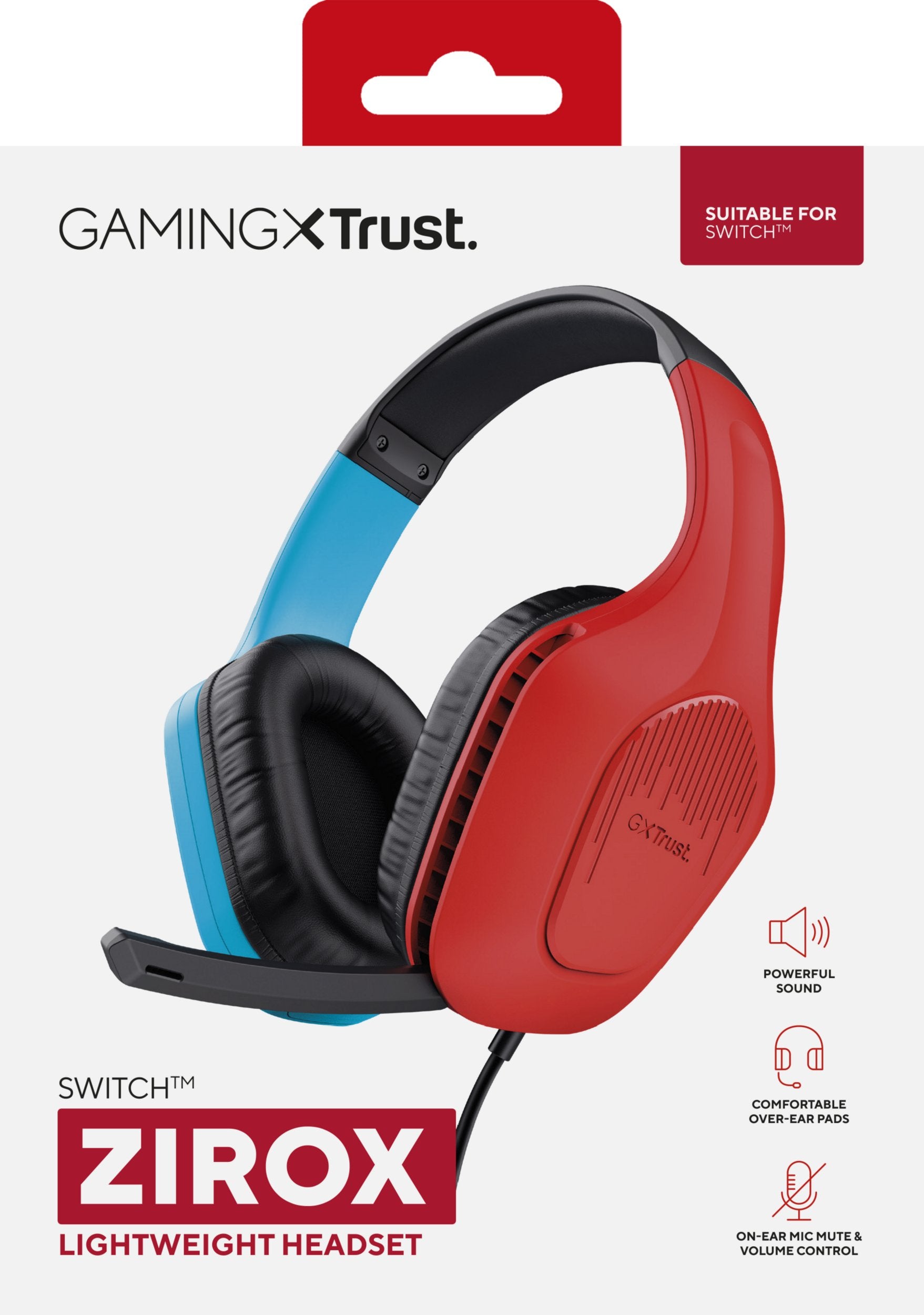 EAN 8713439254235 - Trust GXT 416S Zirox Auriculares Alámbrico Diadema Juego Negro, Cian, Rojo imagen 9