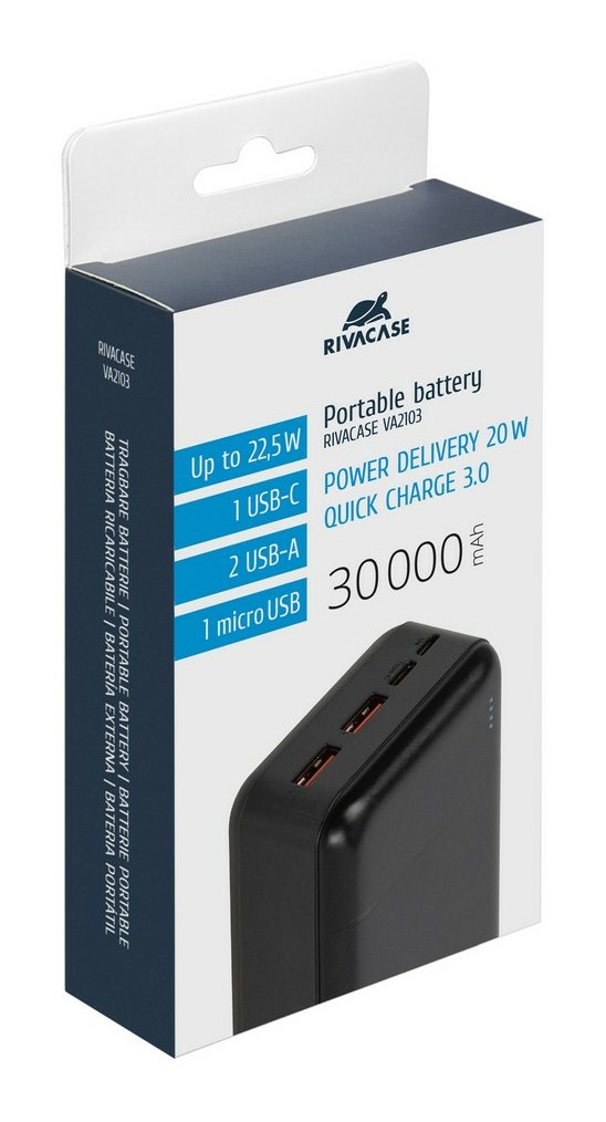 Rivacase Va2103 30000 Mah 22,5w Qc Pd