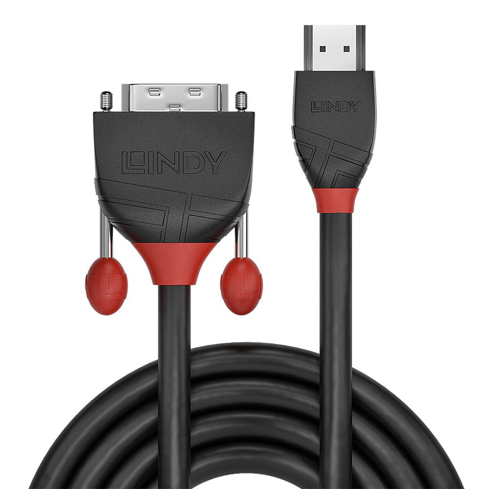 Lindy 36275 Cable 10 M Hdmi Tipo A (Estándar) Dvi-D Negro, Rojo