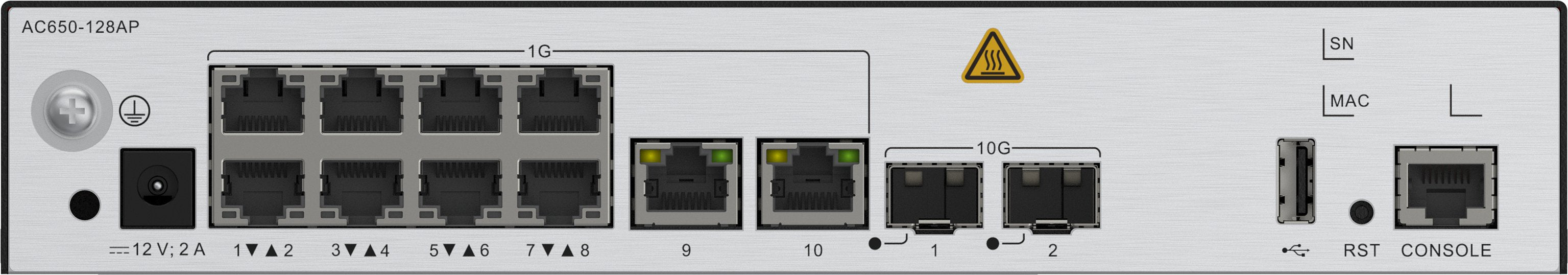 Ac650-128ap Mainframe (10*Ge Ports, 2*10ge Sfp+ Ports, With The Ac/Dc Adapter)