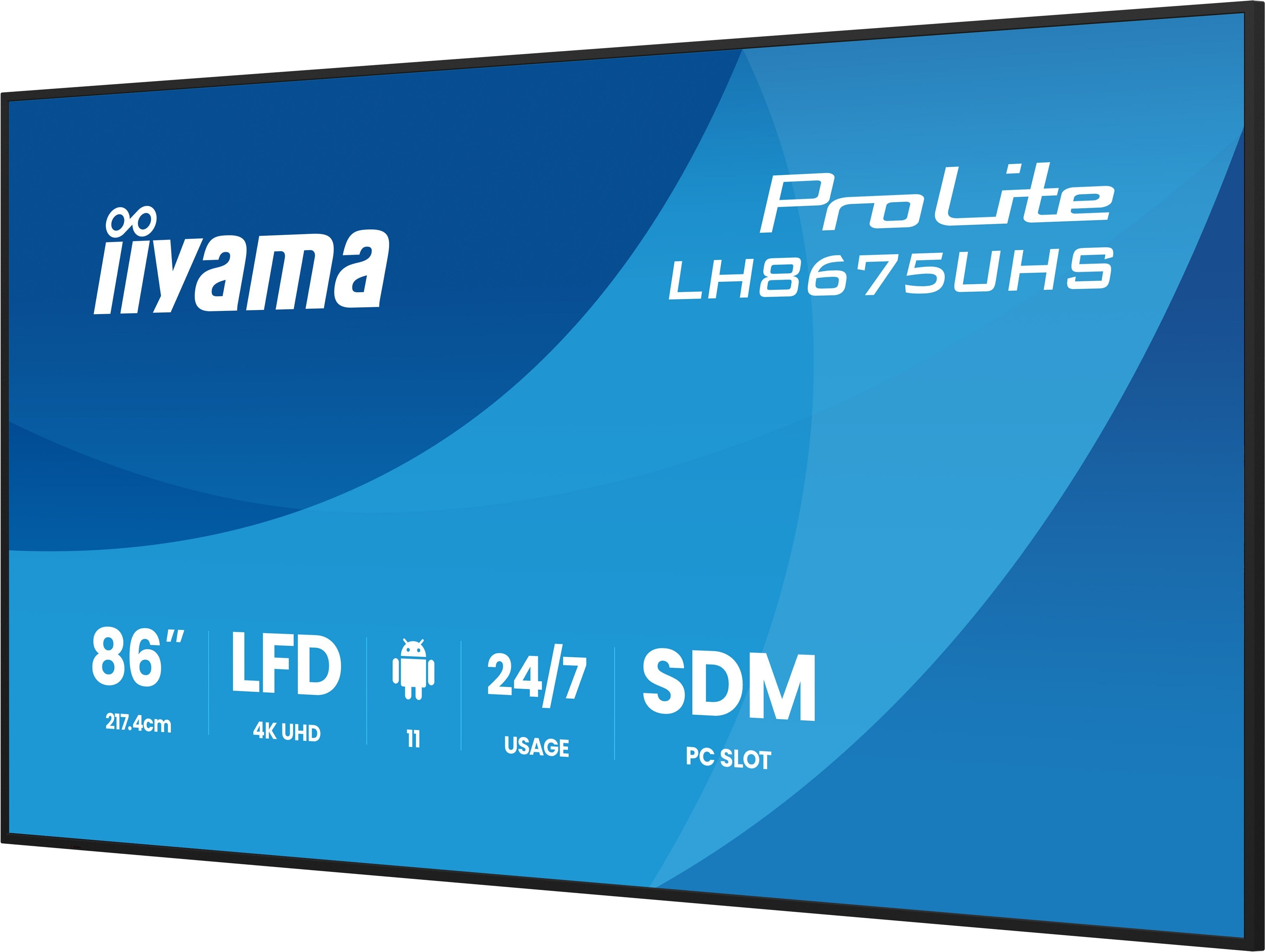 EAN 4948570125289 - iiyama LH8675UHS-B2AG pantalla de señalización Pantalla plana para señalización digital 2,17 m (85.6") LC imagen 7