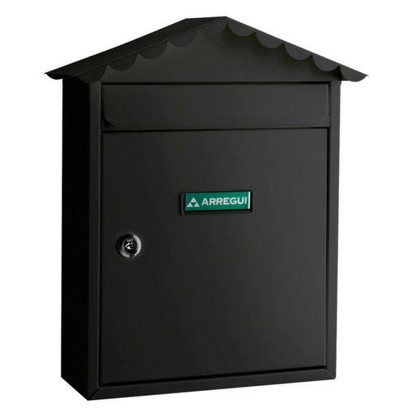 Buzón Individual Exterior, Mediano, Visit, Acero, Negro, 30 X 11 X 36 Cm