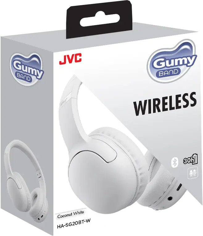 Jvc Headset Wireless Gumy Band On-Ear Coconut White Hasg20btw