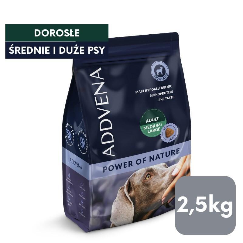 Addvena Poder De La Naturaleza Para Perros Adultos De Razas Medianas Y Grandes 2,5 Kg