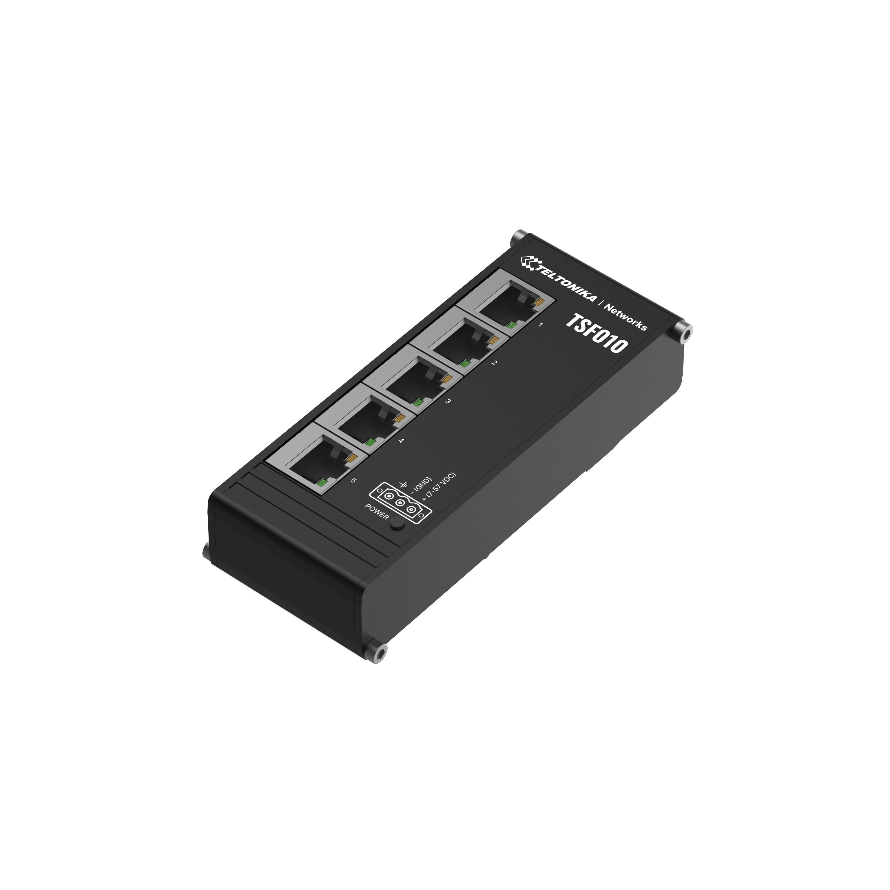 EAN 4779051841356 - Teltonika NETWORKS TSF010 Flat Ethernet Switch No administrado Fast Ethernet (10/100) DIN rail Negro imagen 2