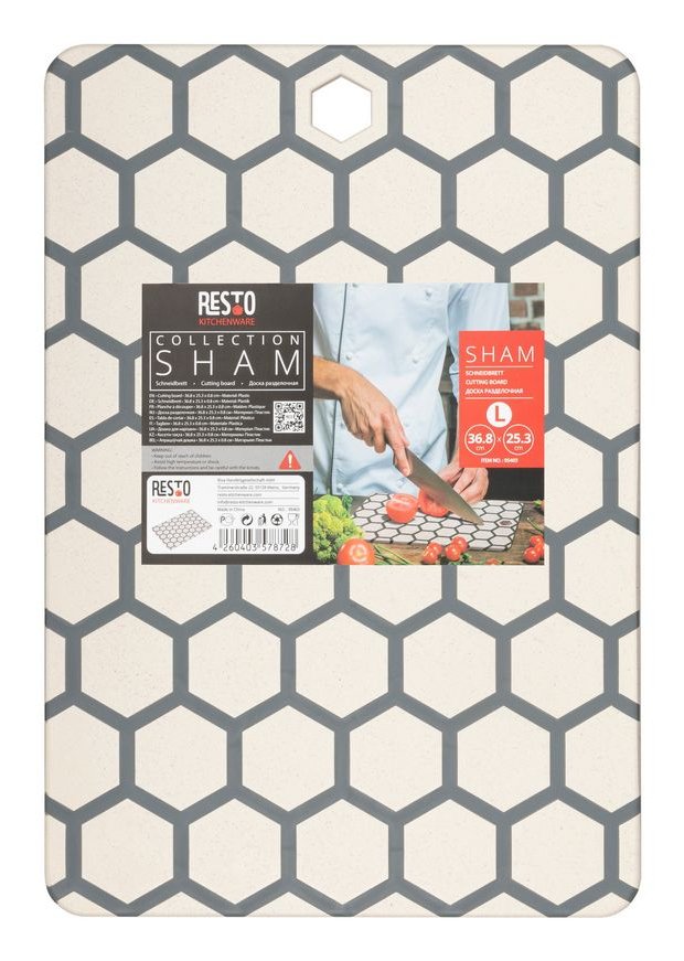 EAN 4260403578728 - Resto Kitchenware 95403 tabla de cocina para cortar Rectangular Plástico Gris, Blanco imagen 9
