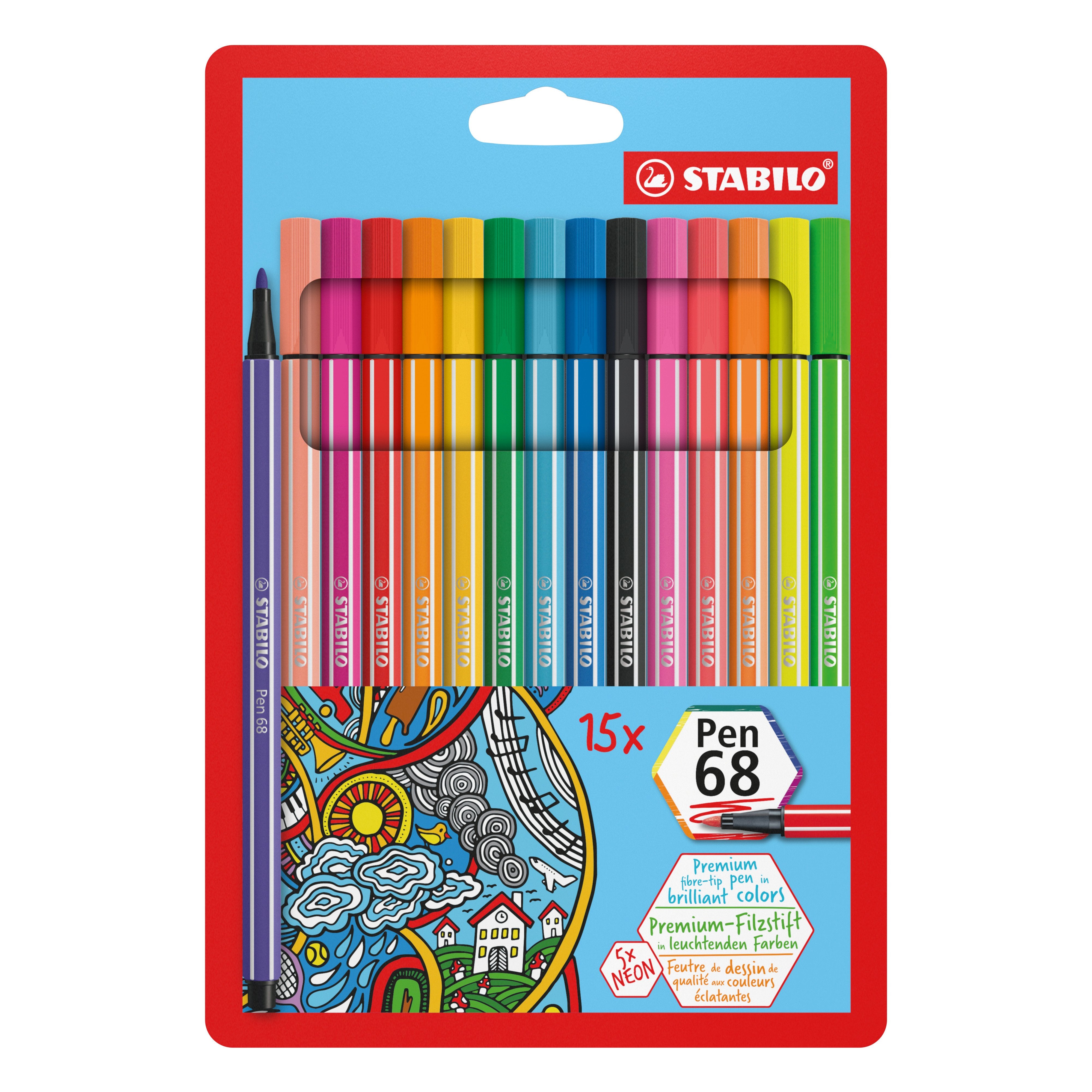 EAN 4006381456418 - STABILO Pen 68 rotulador Multicolor 15 pieza(s) imagen 1