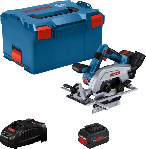 Sierra Circular A Batería Bosch Professional Gks 18v-57-2 Professional Azul/Negro, 2 Baterías Li-Ion Procore18v 5,5ah, En L-Boxx