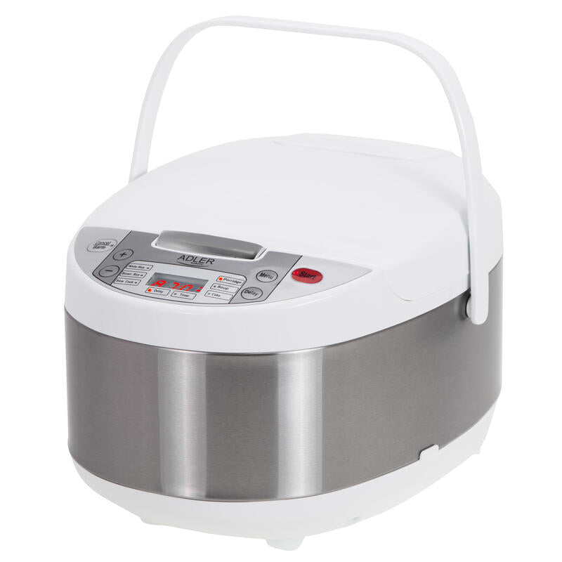 Adler Ad 6420 Olla Multifunción 6 En 1 3,25 L Plateada, Blanca