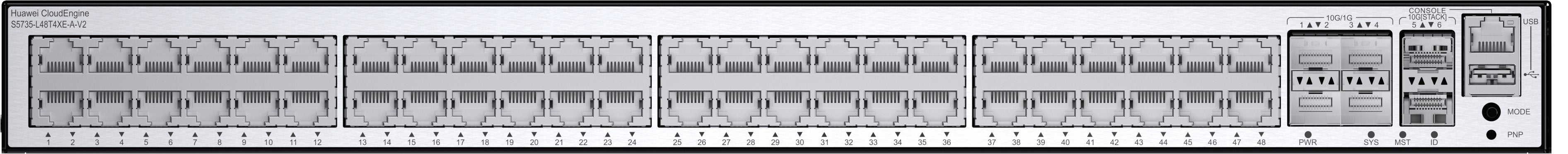Huawei Switch S5735-L48t4xe-A-V2 (48*Ge Ports, 4*10ge Sfp+ Ports, 2*12ge Stack Ports, Ac Power) + License L-Mlic-S57l (98012040)