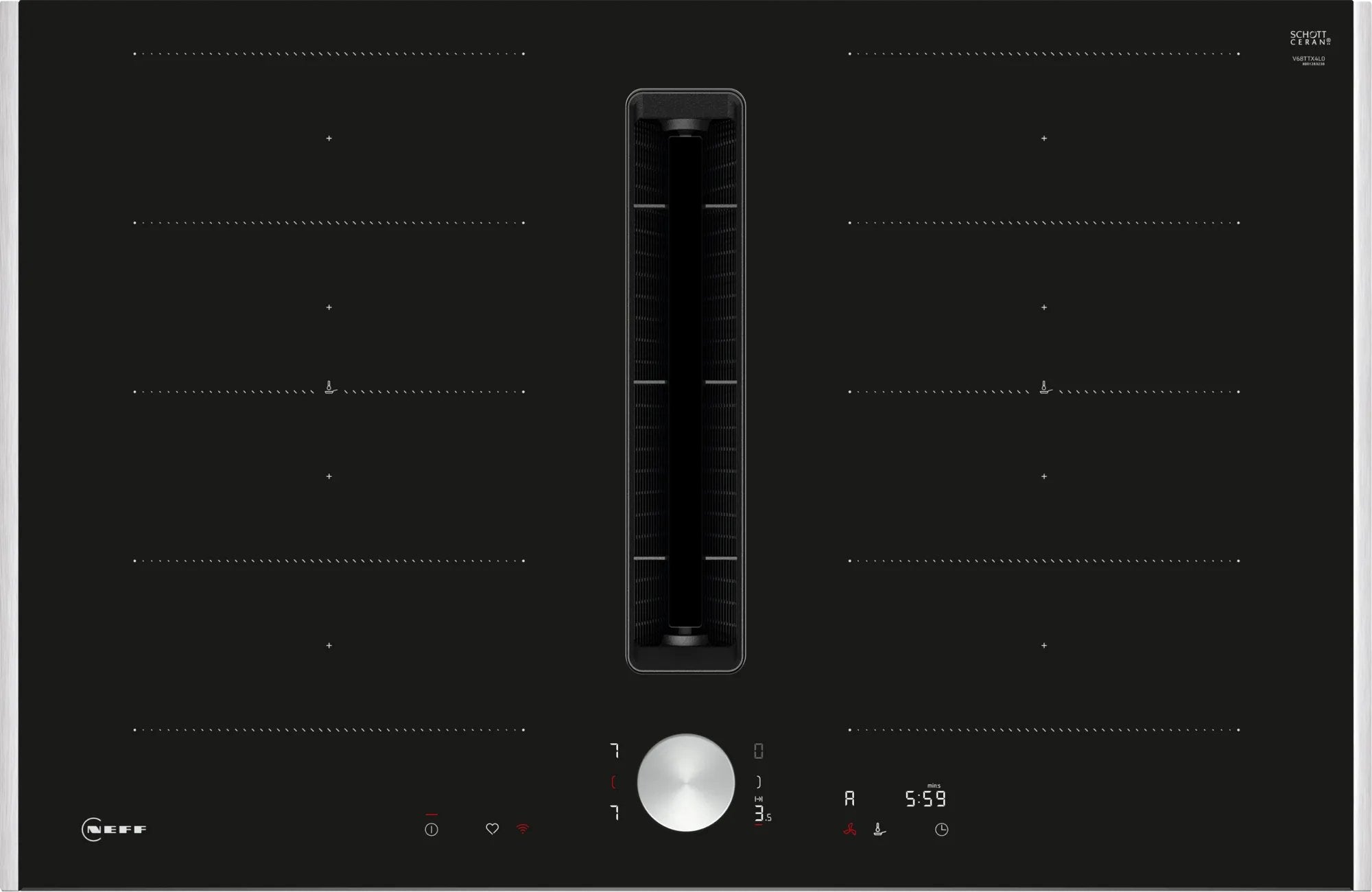 EAN 4242004277521 - Neff V68TTX4L0 hobs Negro Integrado 80 cm Con placa de inducción 4 zona(s) Campana integrada imagen 1