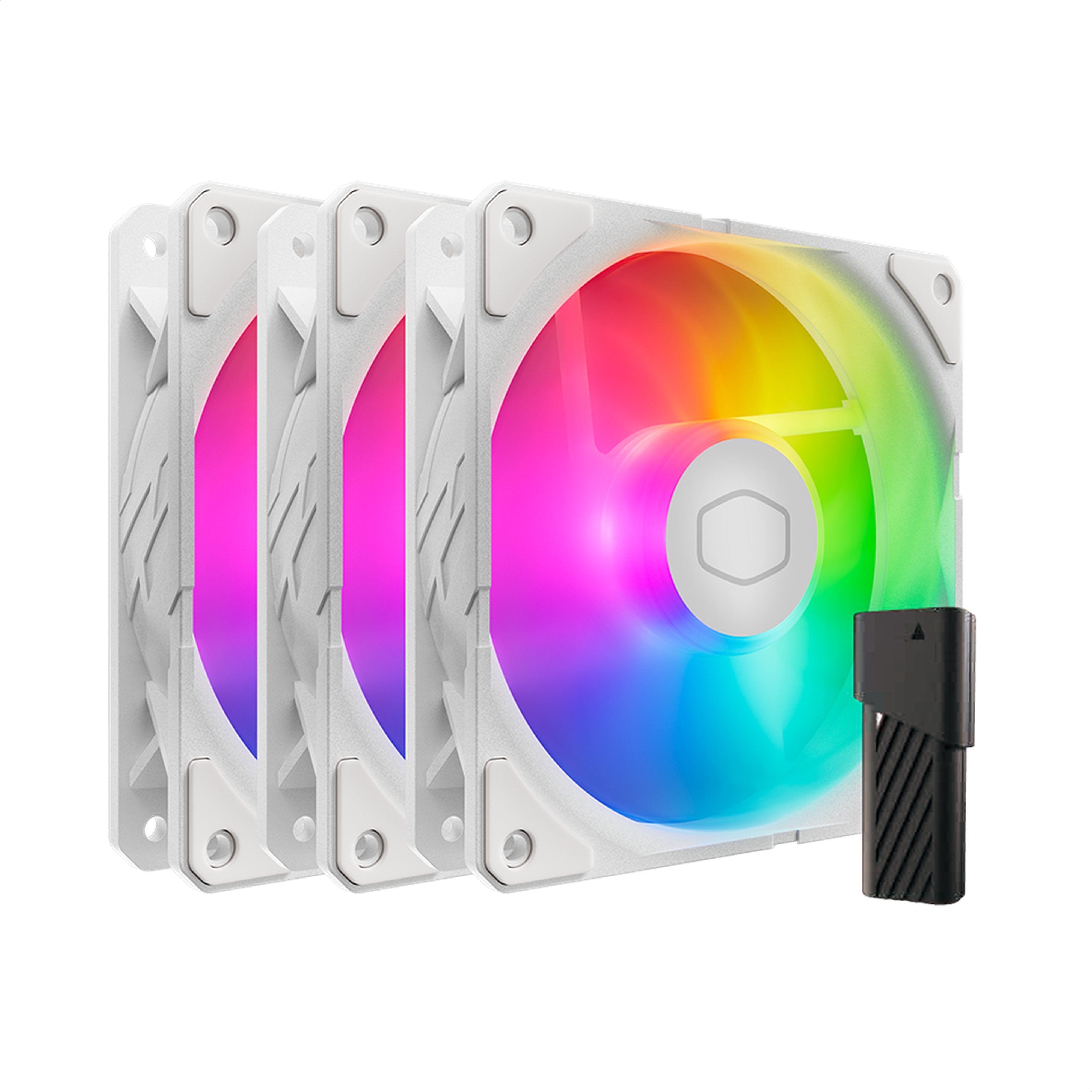 Cooler Master Sickleflow Edge 120 Argb White Edition Fan Kit (Blanco, 3er-Pack, Mit A1 Mini Led Controller, 120 Mm) Mfx-B2dw-253p2-R2