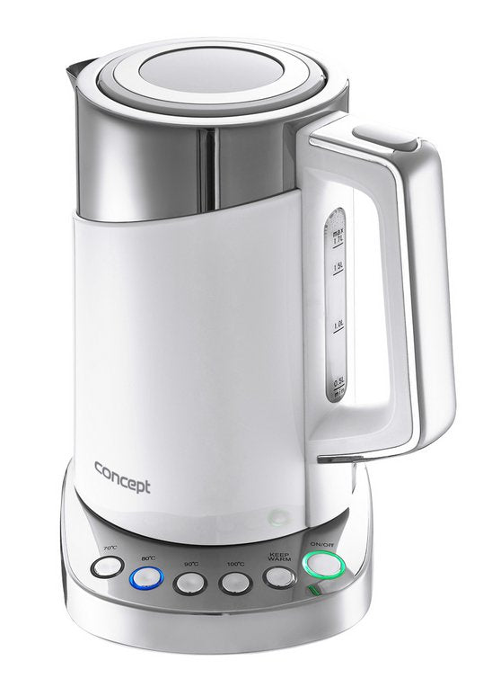 Tetera Concept Rk3170 Eléctrica 1,7 L 2200 W Acero Inoxidable, Blanco
