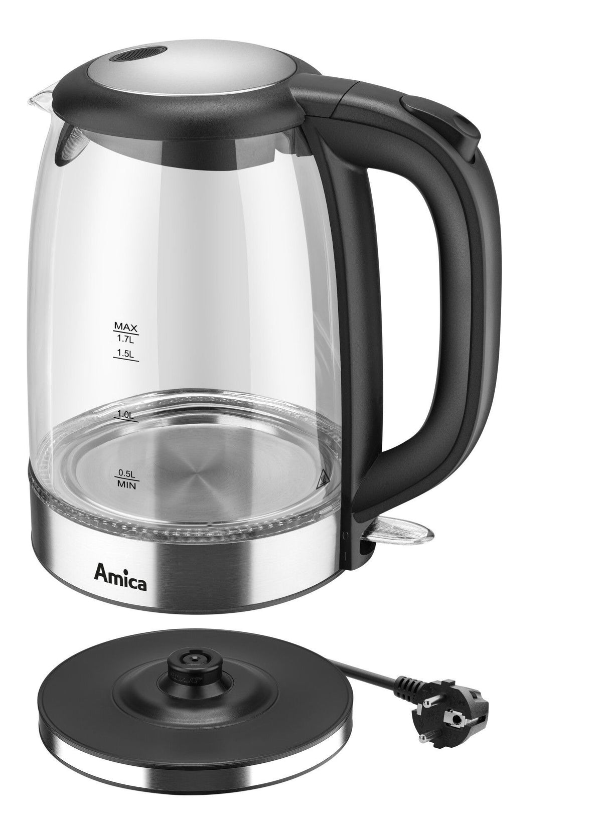 EAN 5906006942229 - Amica KD 2050G tetera eléctrica 1,7 L 2200 W Negro, Transparente imagen 4