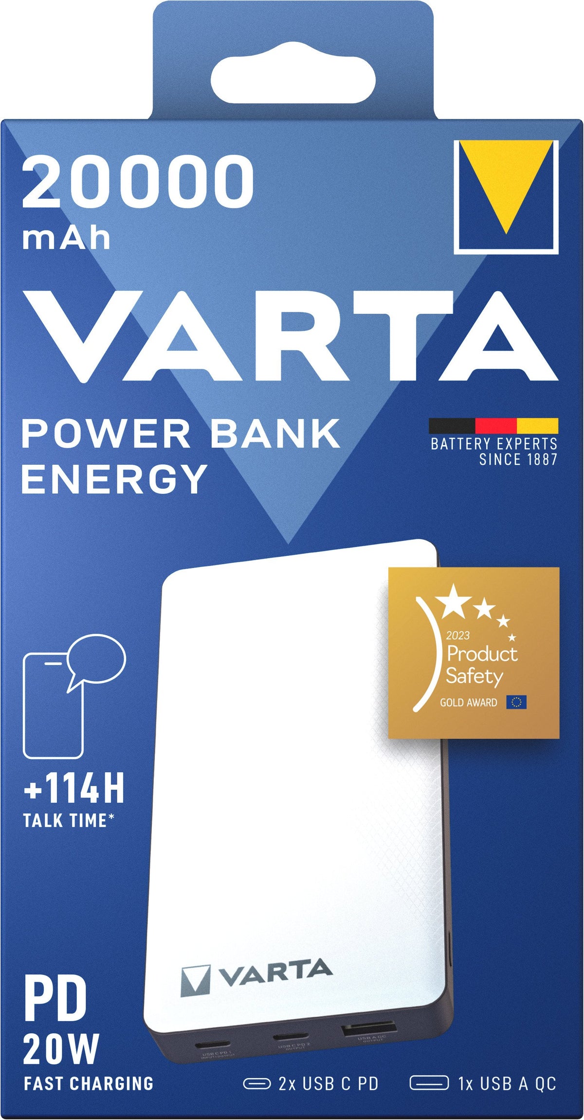 EAN 4008496019083 - Varta Energy 20000 Polímero de litio 20000 mAh Negro, Blanco imagen 5