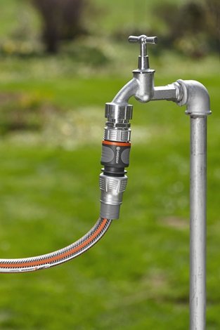 Gardena 18255-20 Accesorio Para Manguera Conector De Manguera Metal, De Plástico Negro, Gris, Metálico 1 Pieza(S)