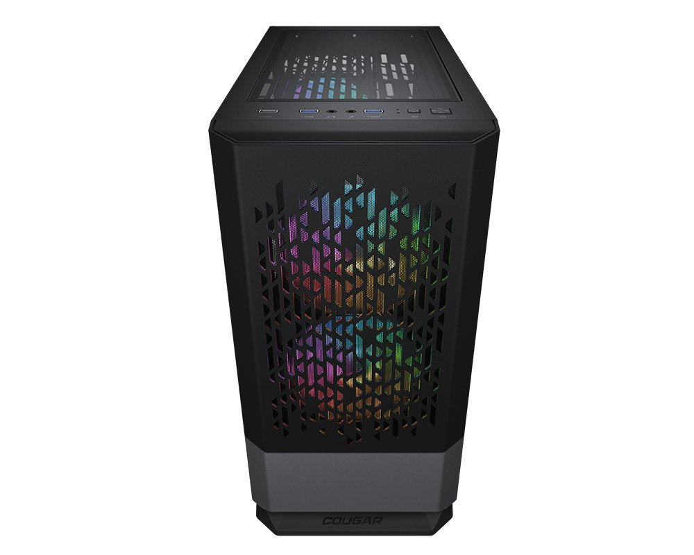 Caja Pc Cougar Mg140 Air Rgb Black Cristal Templado
