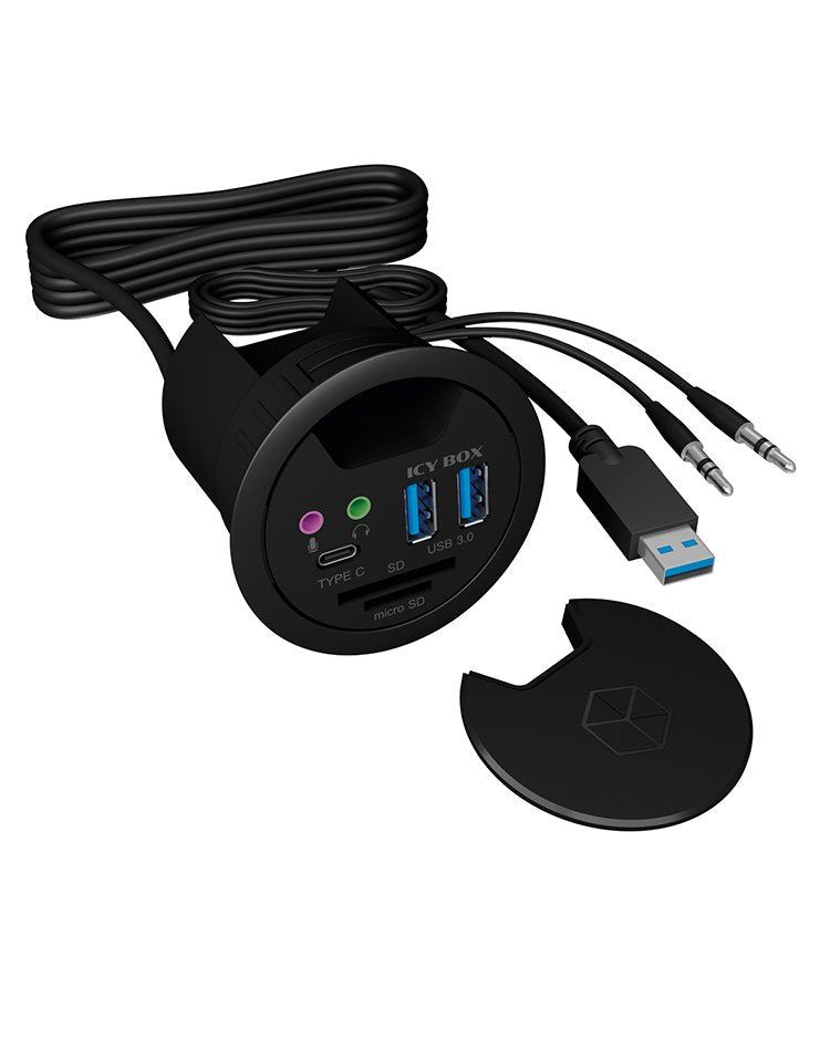 Icy Box Usb3.0 Hub Mesa De 3 Puertos Hub Ib-Hub1404a, 2xusb3.0