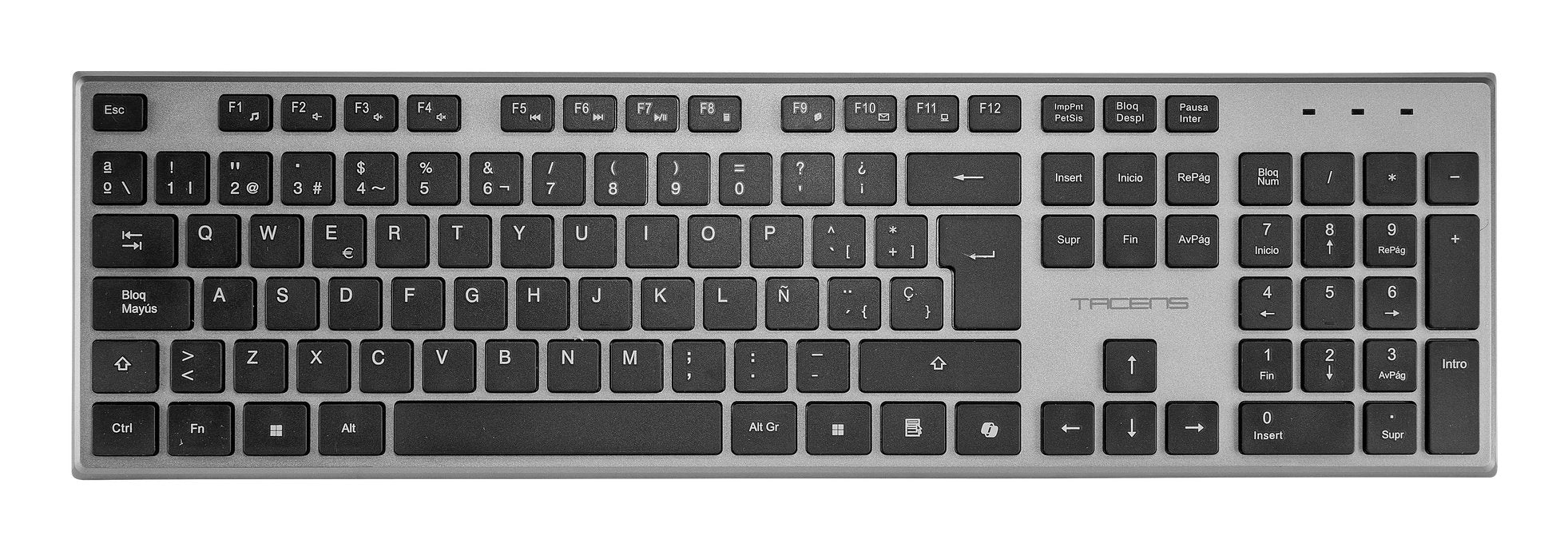 Teclado Mouse Y Alfombrilla Wireless Tacens Zenithwpt Low Profile Tecla Copilot 3200dpi Negro Portug