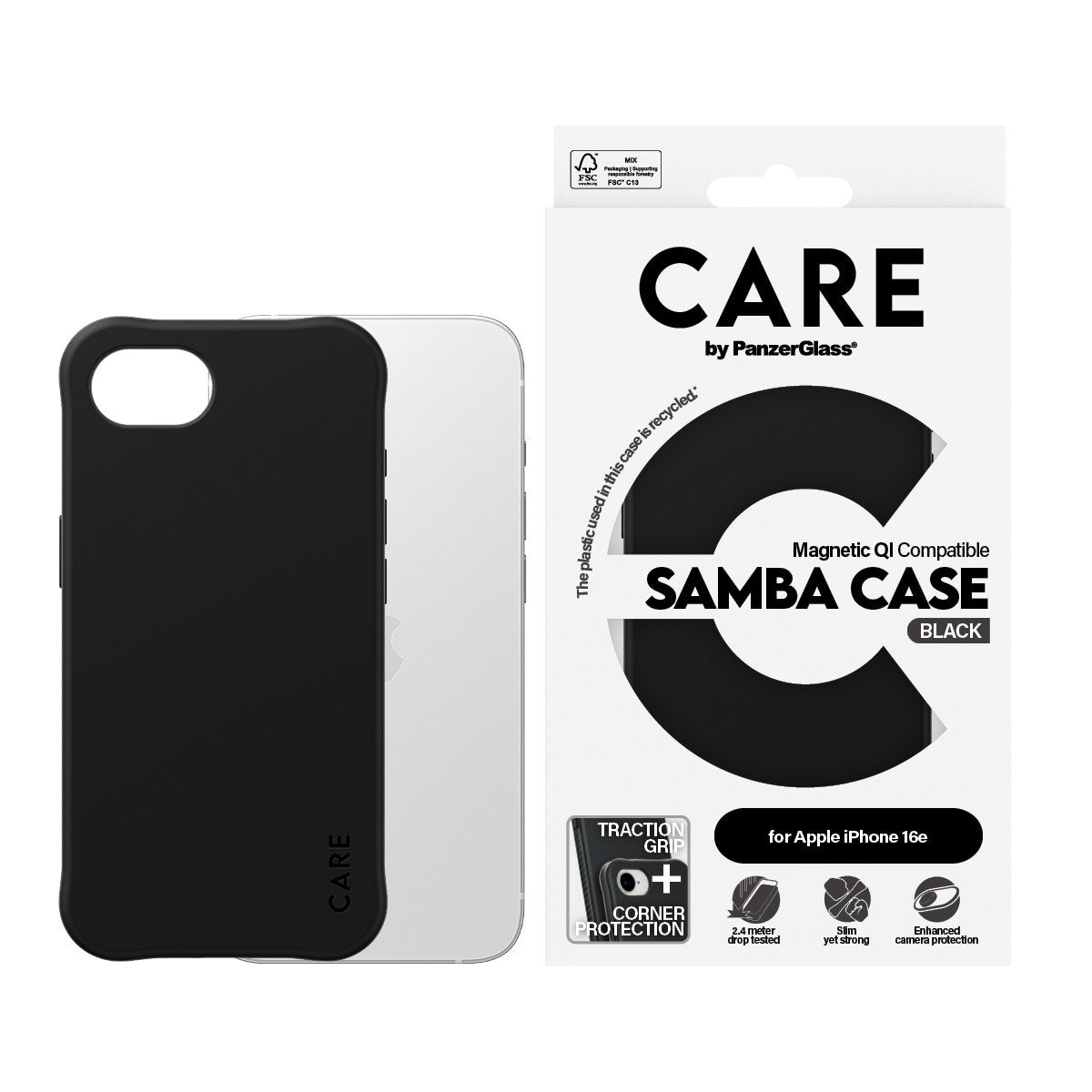 EAN 5715685020995 - PanzerGlass CARE™ by ® Samba Case Black w. Qi Compatible iPhone 17e | 16e funda para teléfono móvil Negro imagen 4