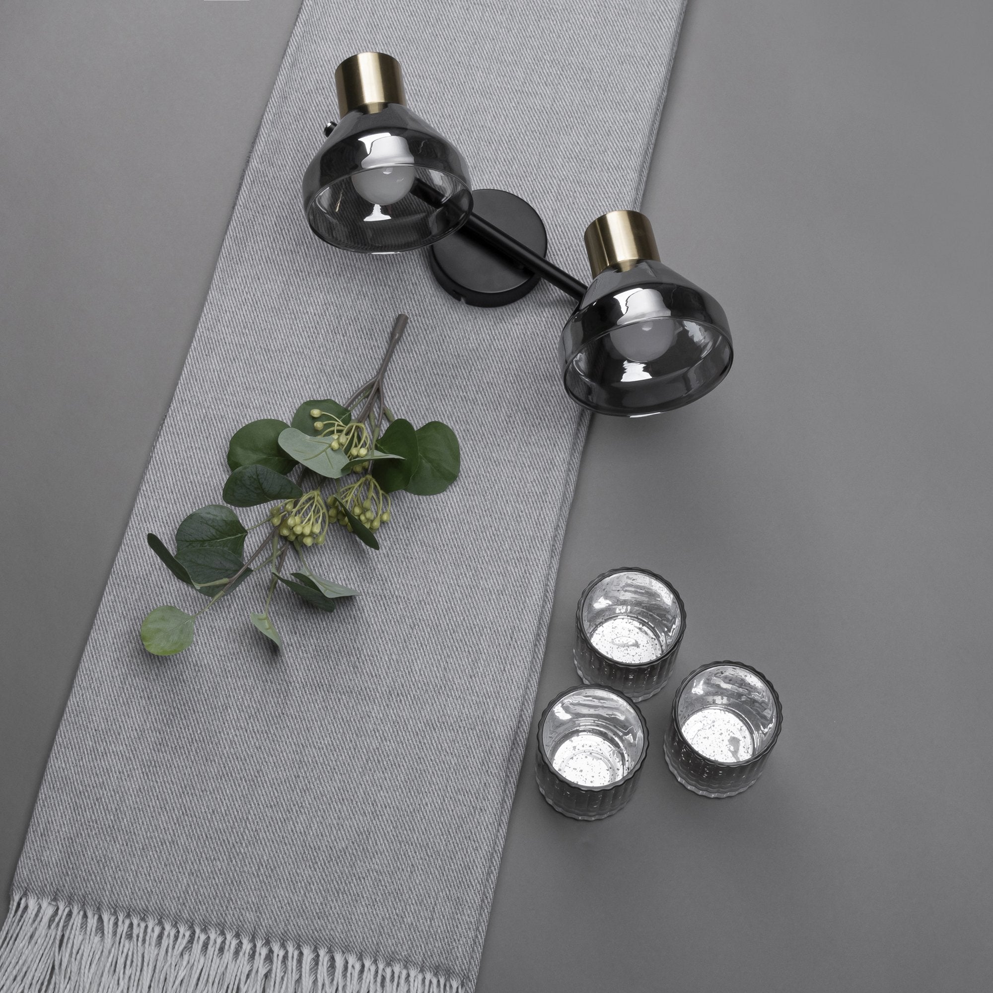 Activejet Lisa Plafón Doble Negro Y Dorado E14 Aplique Para Salón