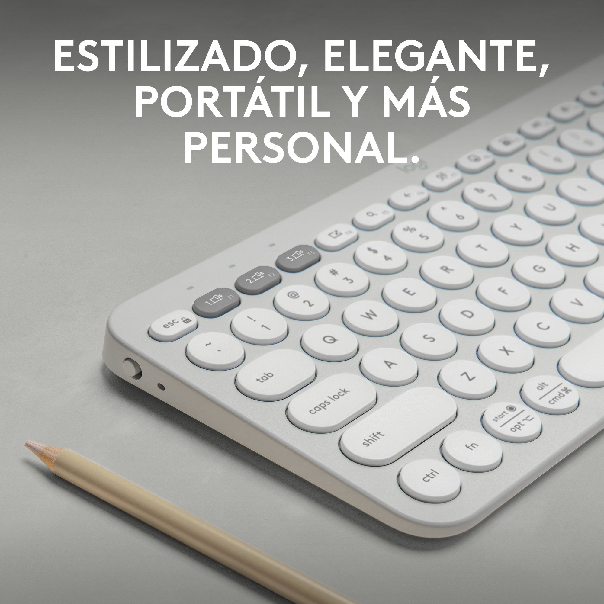 Teclado Logitech Pebble Keys 2 K380s Rf Wireless + Bluetooth Qwerty Blanco Español