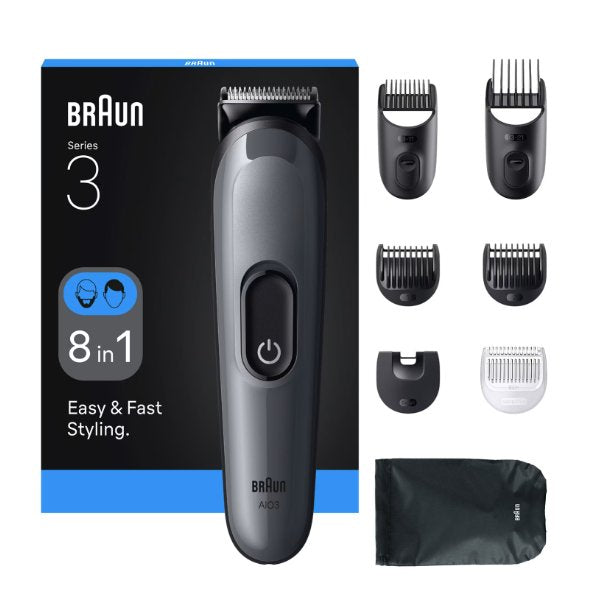 Recortadora De Barba Y Cabello Braun Aio3540 8 En 1