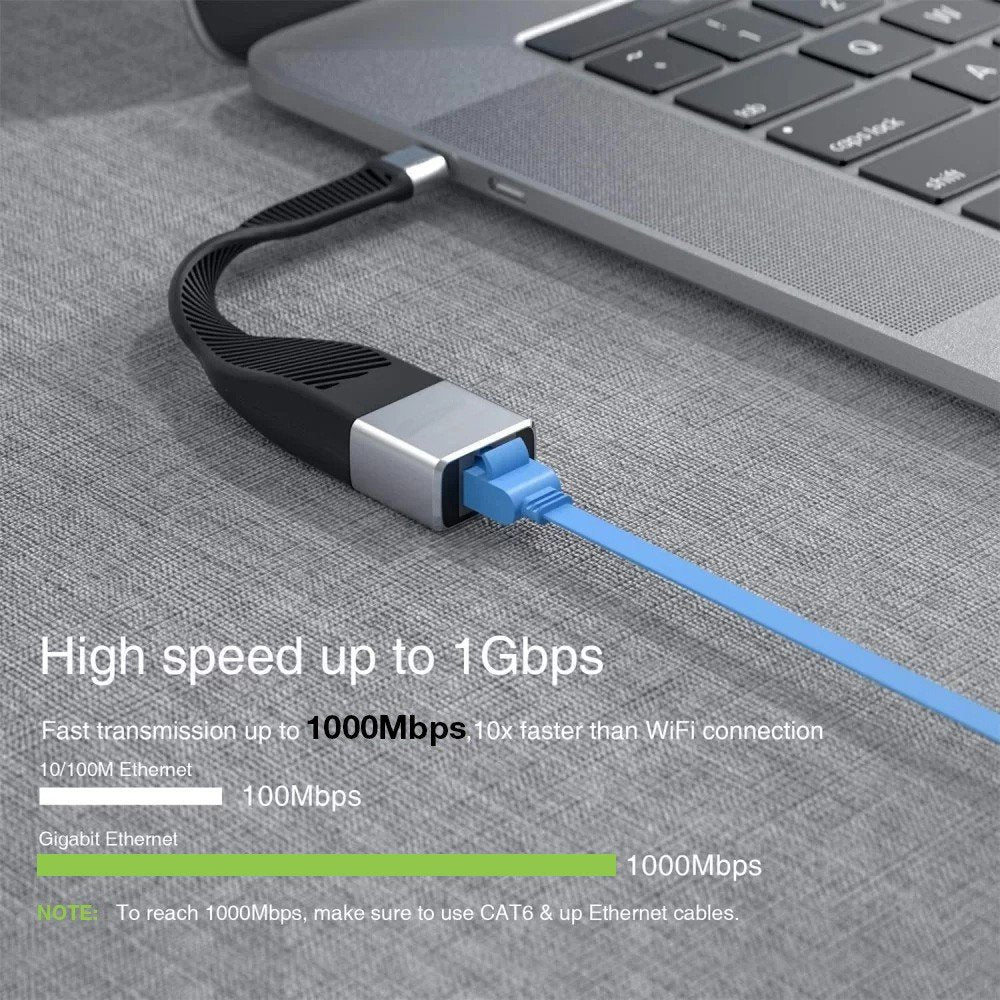 Techly Icoc Usbc-Rj45 Tarjeta De Red/Adaptador Usb-C A Rj45 Gigabit, Flexible