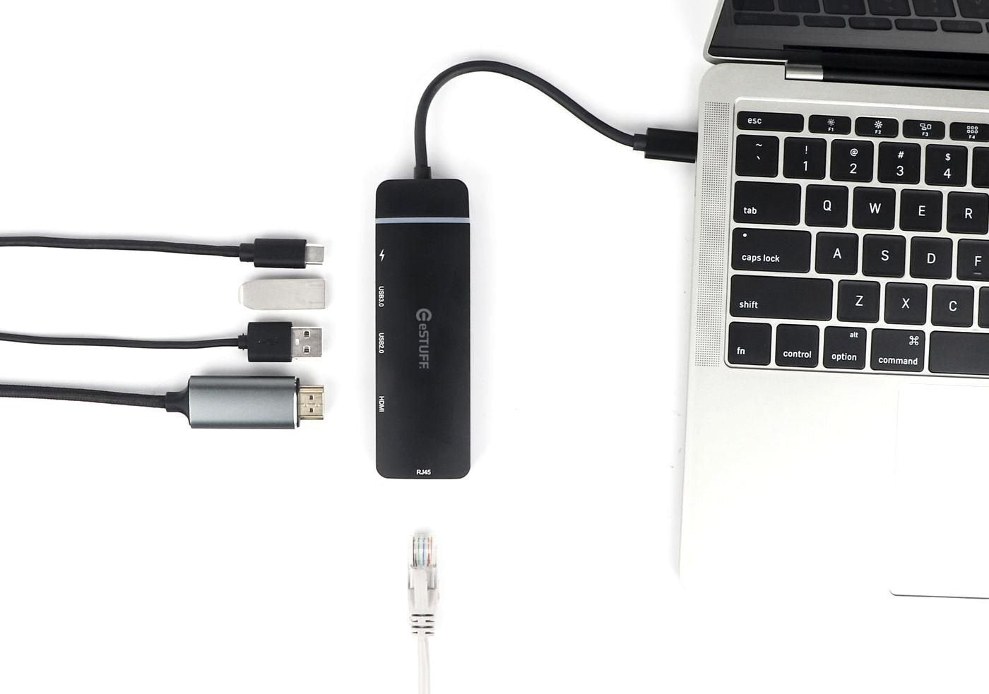 EAN 5704174818496 - eSTUFF GLB235420 base para portátil y replicador de puertos USB 3.2 Gen 1 (3.1 Gen 1) Type-C Negro imagen 3