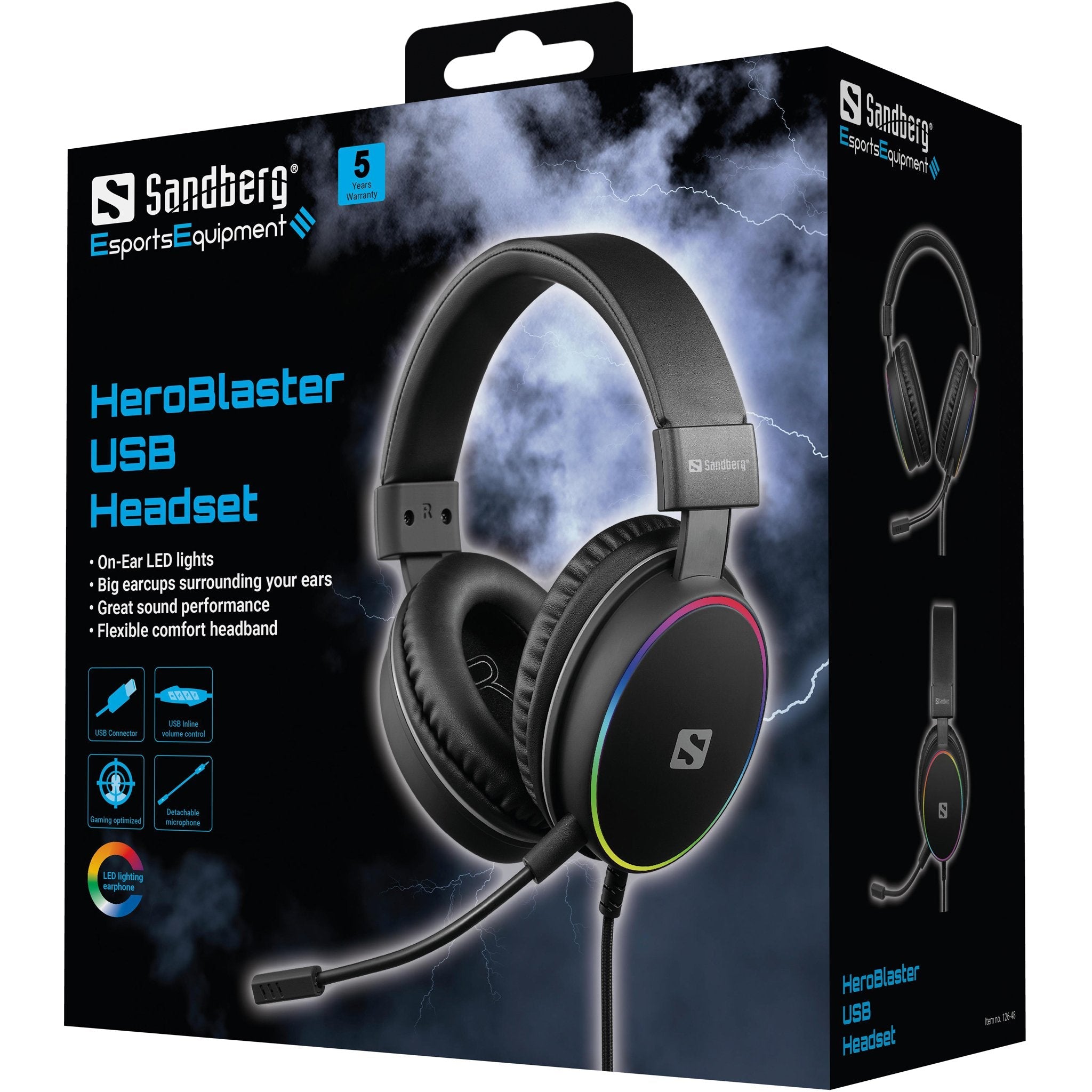 EAN 5705730126482 - Sandberg 126-48 auricular y casco Auriculares Alámbrico Diadema Juego USB Tipo C Negro imagen 7