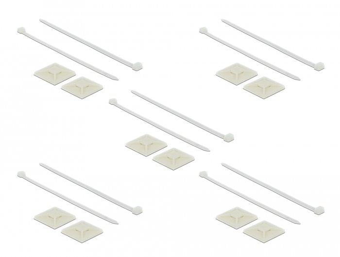 Delock Base De Montaje 40x40 Mm Con Brida Para Cables L 250 X A 7,2 Mm Blanco