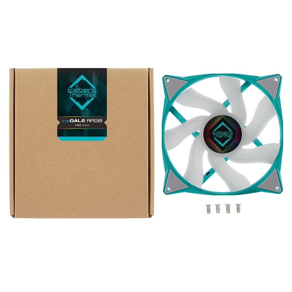 EAN 1230000071208 - Iceberg Thermal IceGALE ARGB Carcasa del ordenador Ventilador 14 cm Verde azulado 1 pieza(s) imagen 4