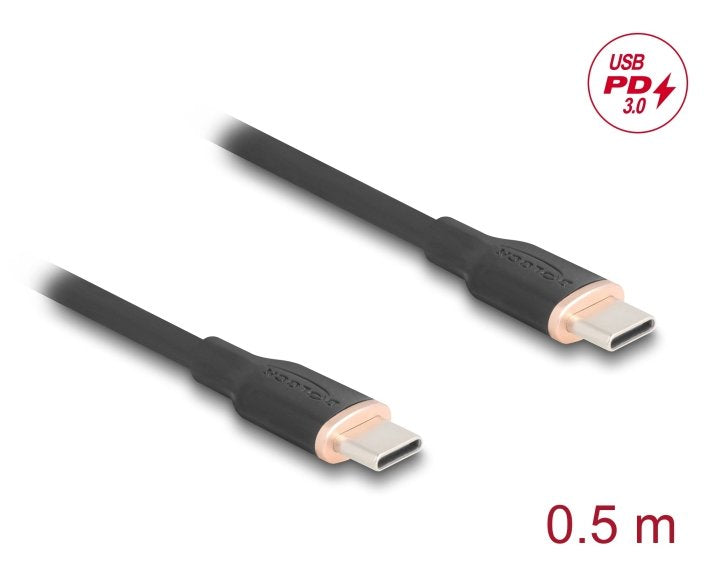 Delock Usb 2.0 Cable Usb Tipo-C Macho A Macho Pd 3.0 60 W 0,5 M Negro