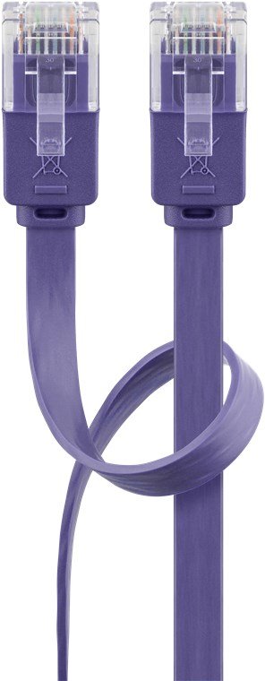Latiguillo Cat 6, U-Utp, 2.00 M, Violeta, Plano Cu-Pvc