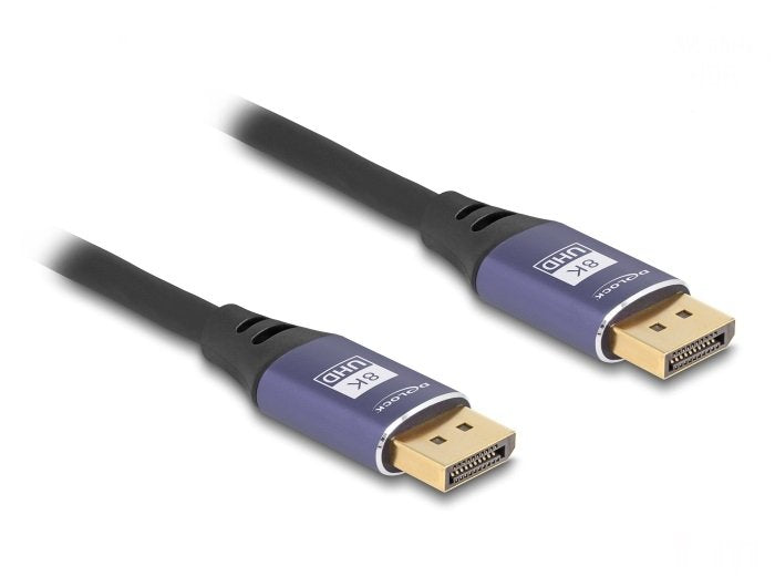 Delock 80603 Cable Displayport 8k 60 Hz 5 M Metal Lila